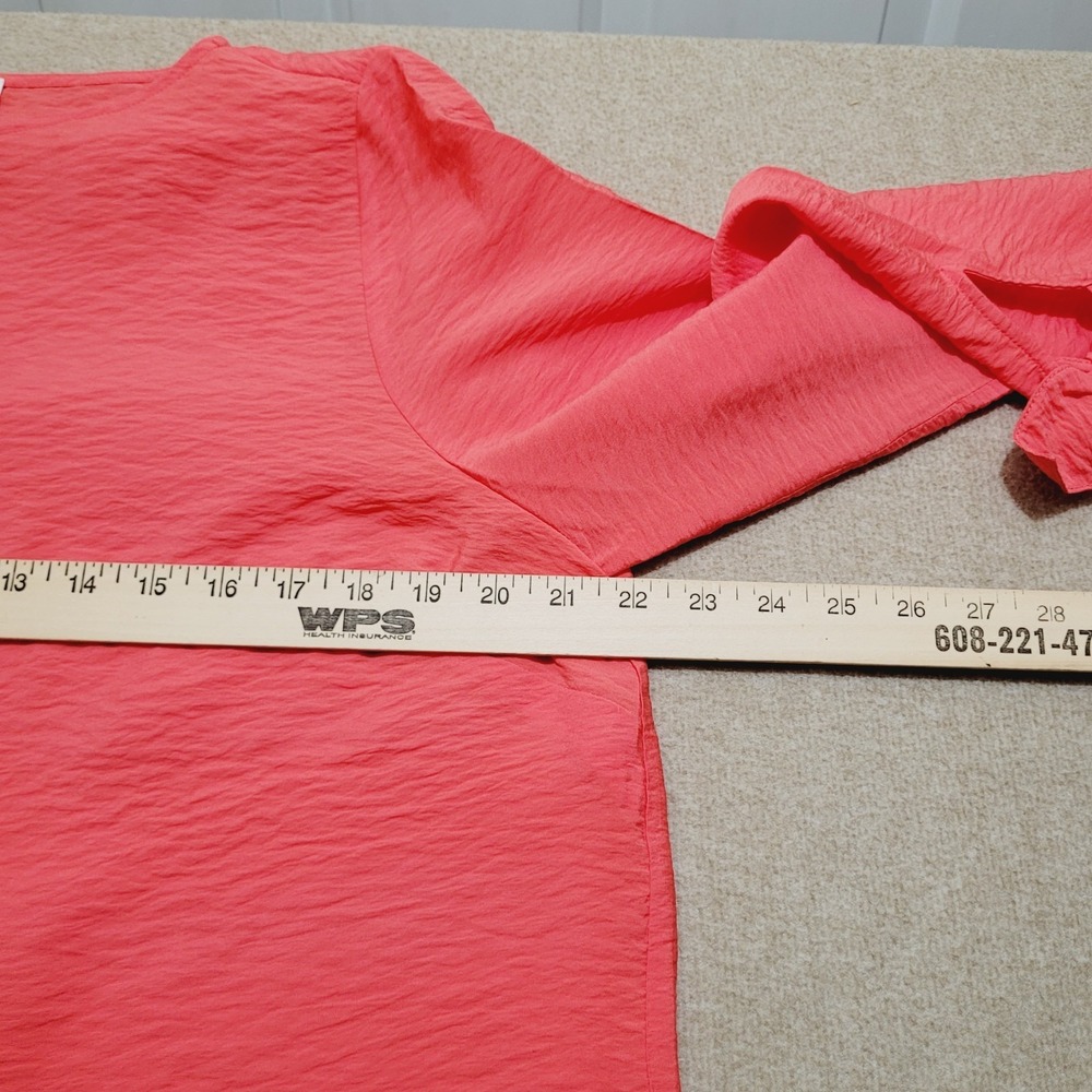 Michael Kors‎ Women's Coral Blouse Size M Tie Sleeve 3/4 Sleeve Lightweight Top - Picture 6 of 7